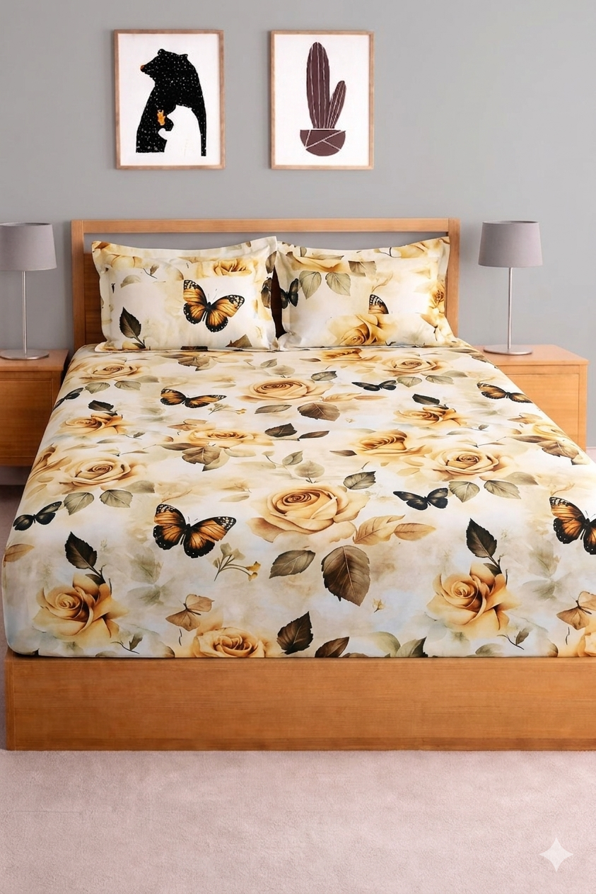 Starfit- Digital Printed Elastic Fitted Bedsheet set