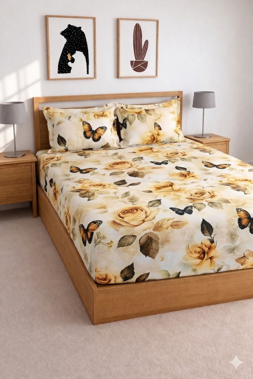 Starfit- Digital Printed Elastic Fitted Bedsheet set