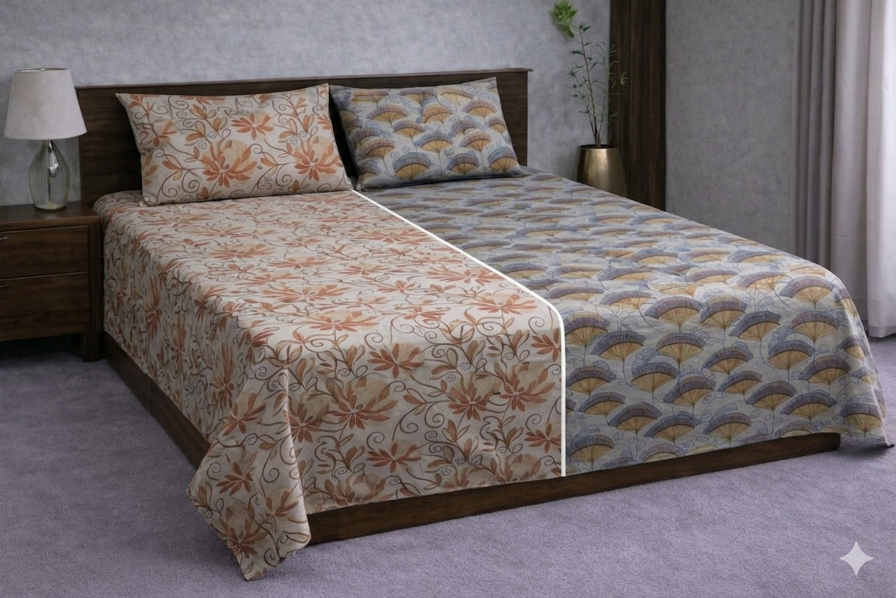 Reversible Double Sided Bedsheet Set