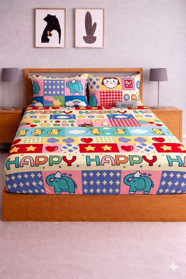 Modern Printed Elastic Fitted Bedsheet