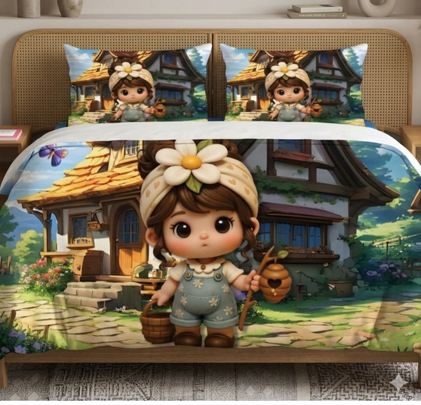 Ultra Smooth Digital 7D Doll Bedsheet set