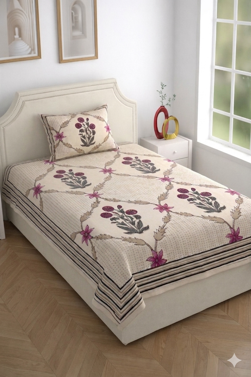 Full Jaal Single Bedsheet Set