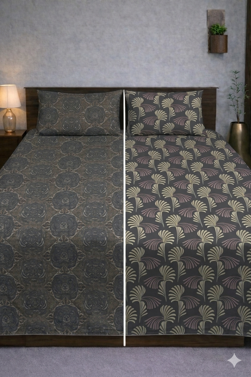 Reversible Double Sided Bedsheet Set