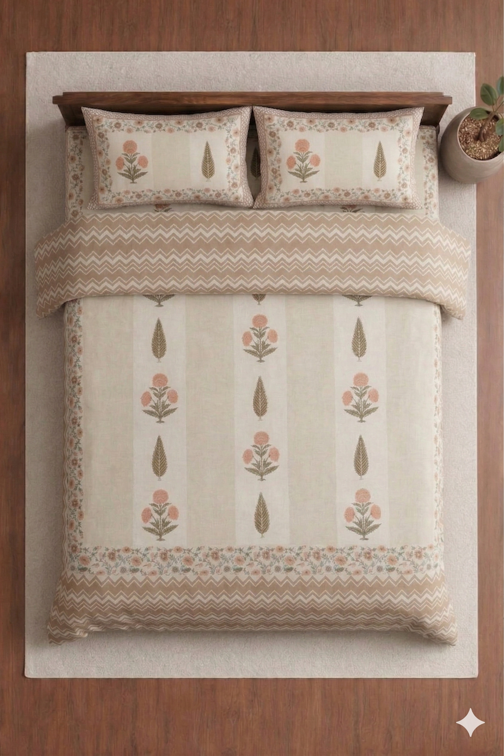 Jantar Mantar-Designer Diwan Bedsheet Set