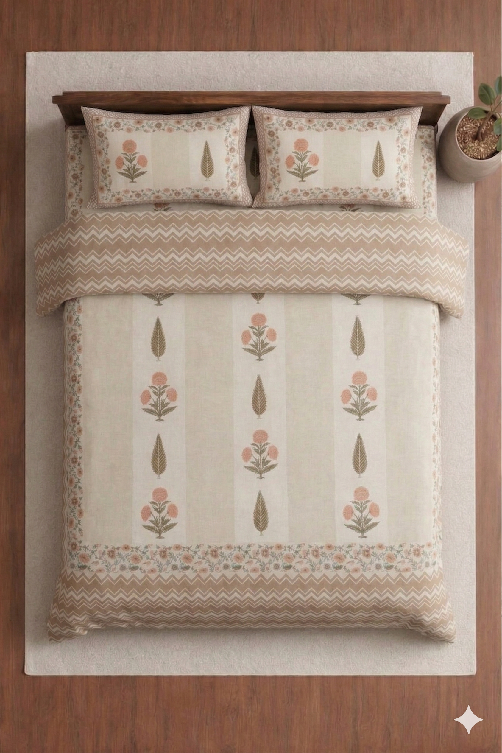 Jantar Mantar-Designer Diwan Bedsheet Set