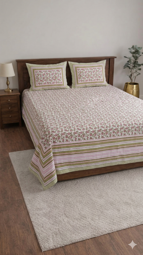 Alexa Designer Soft Printed Double Bedsheet