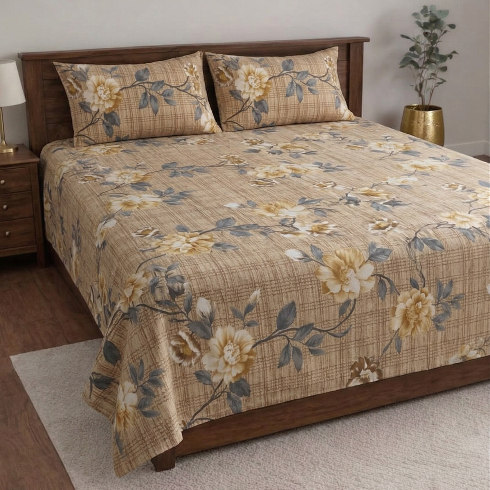 Sonet Floral Printed Bedsheet Set