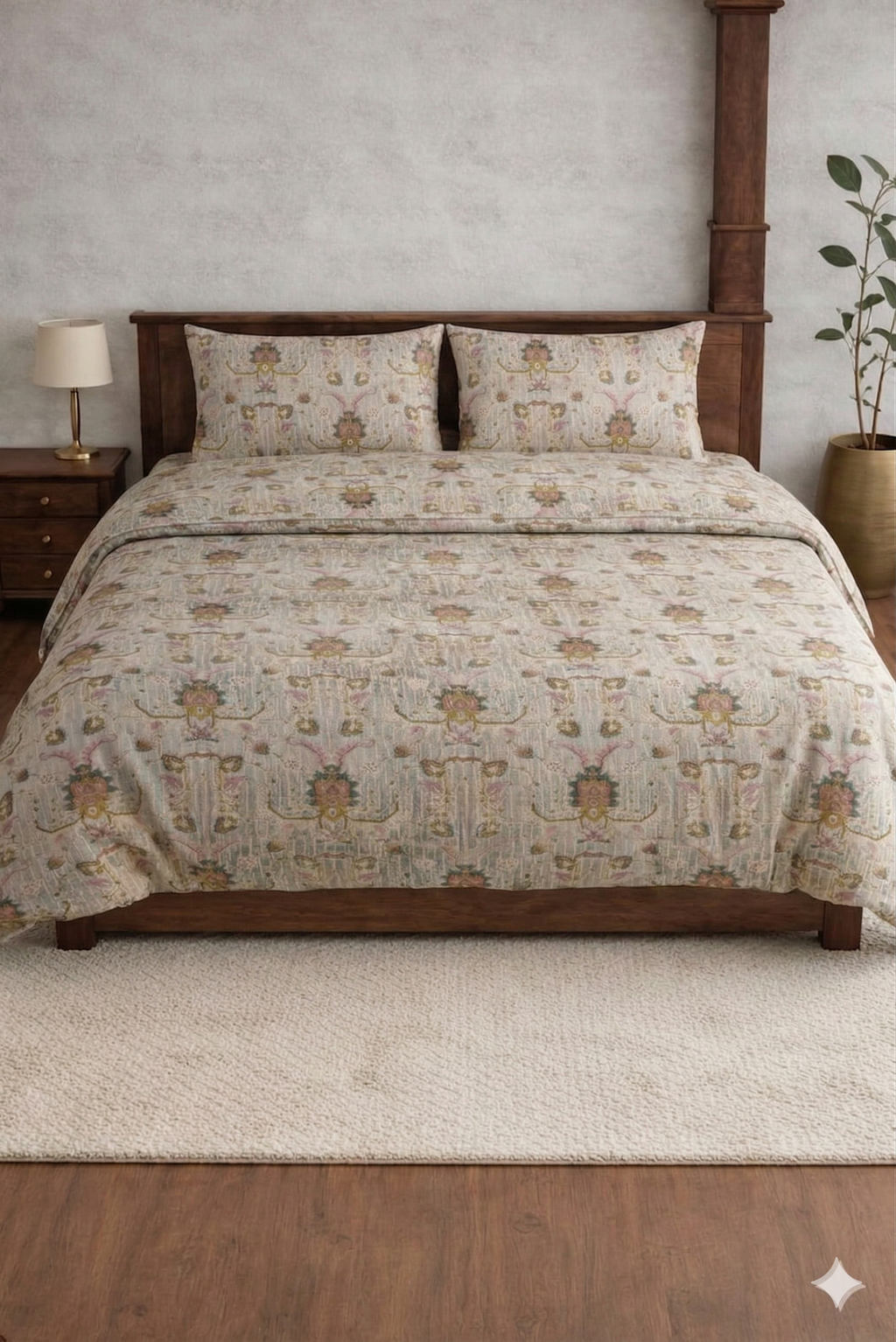 Crown Designer Bedsheet Set for daily Elegant vibes