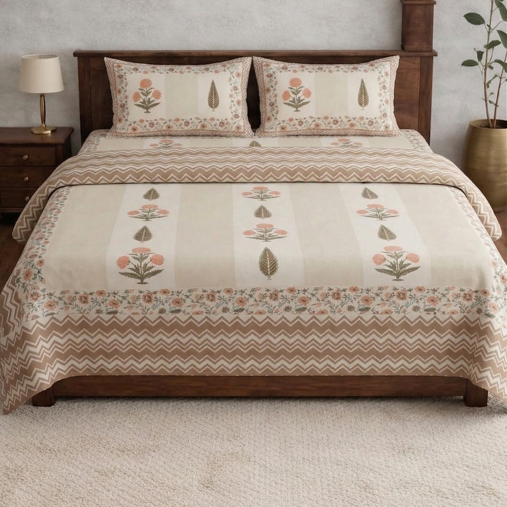 Jantar Mantar-Designer Diwan Bedsheet Set