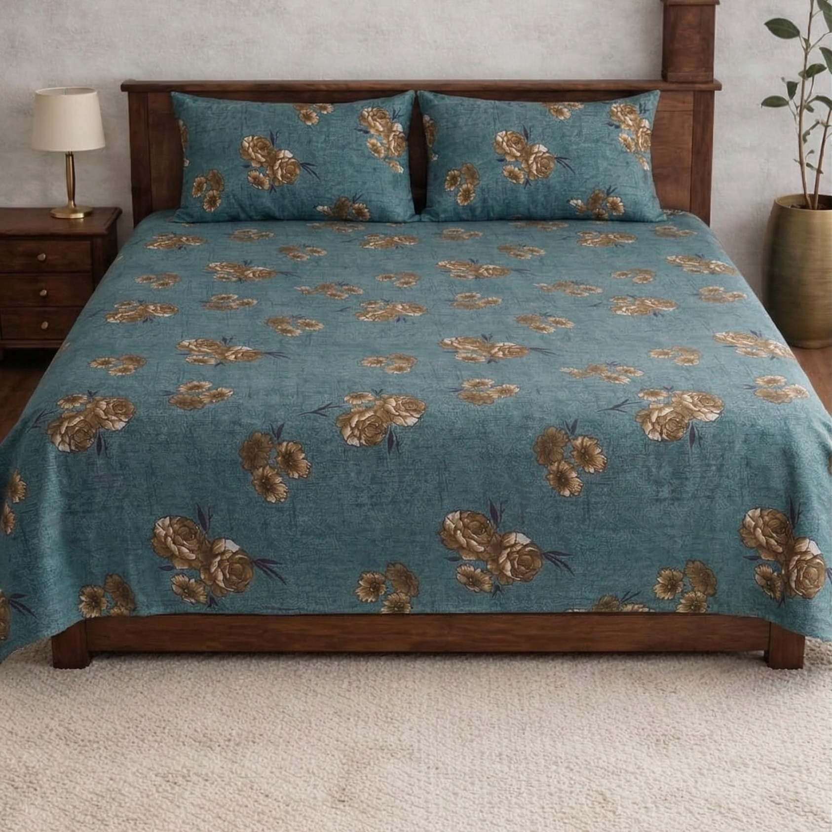 Sonet Floral Printed Bedsheet Set