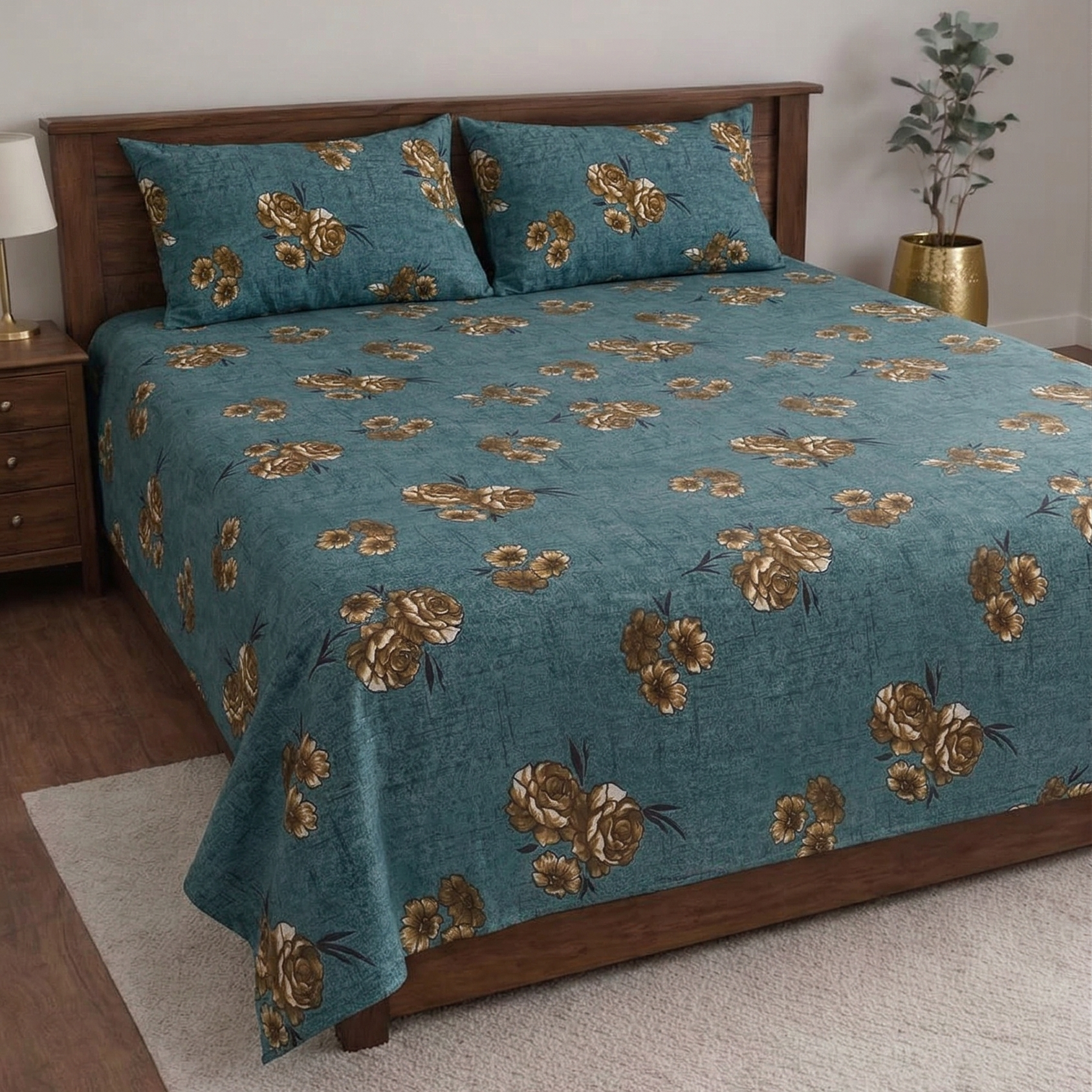 Sonet Floral Printed Bedsheet Set