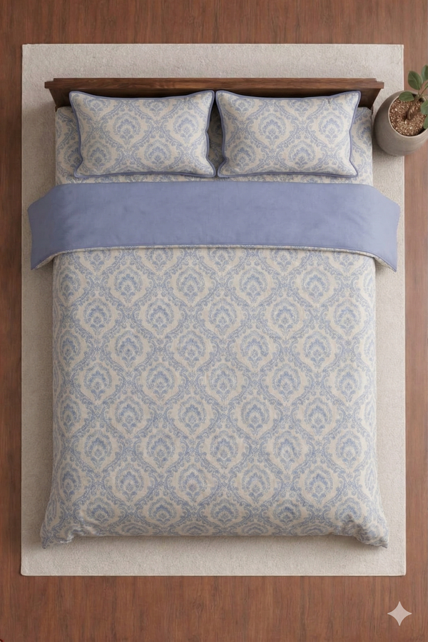 Soft Cotton Fabric Elephant Traditional Printed Single Bedsheet Set with Pillow Cover