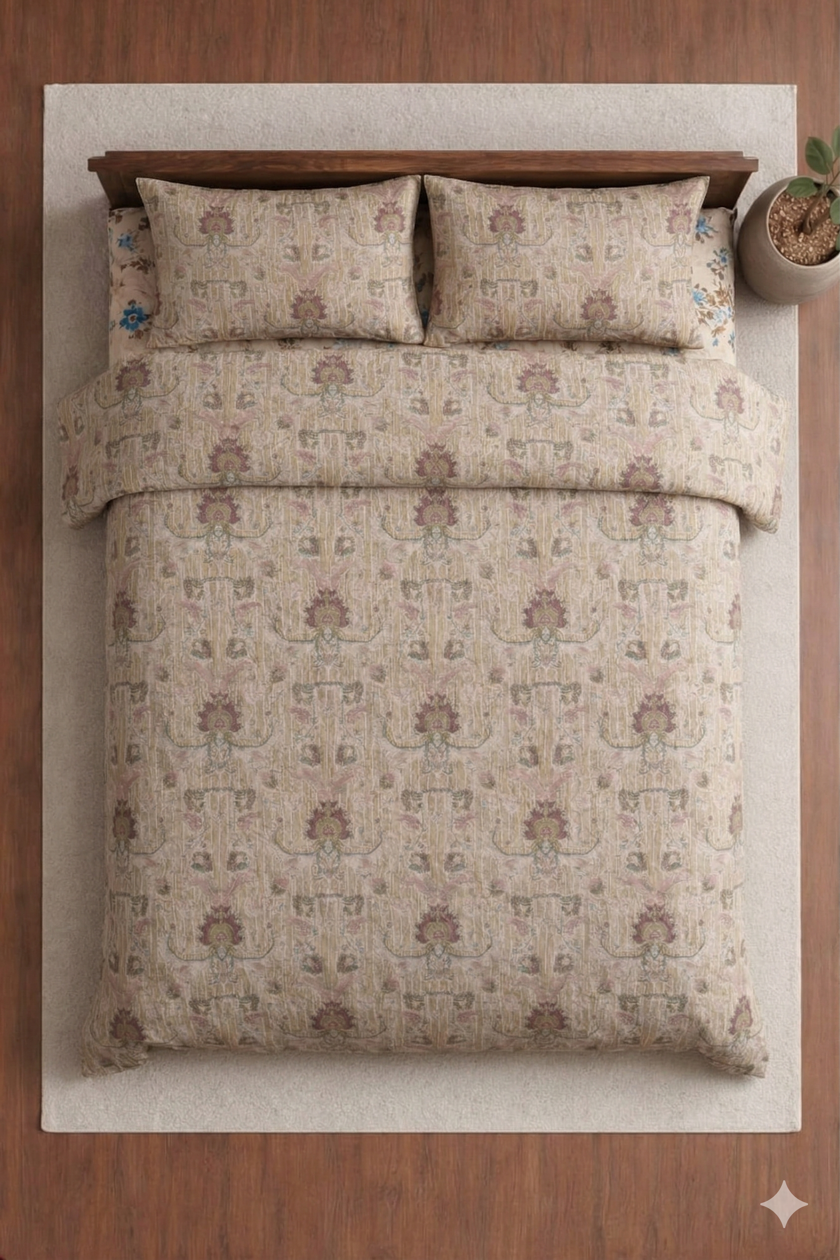 Crown Designer Bedsheet Set for daily Elegant vibes