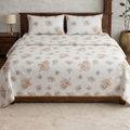 Snow White Designer Floral Bedsheet Set