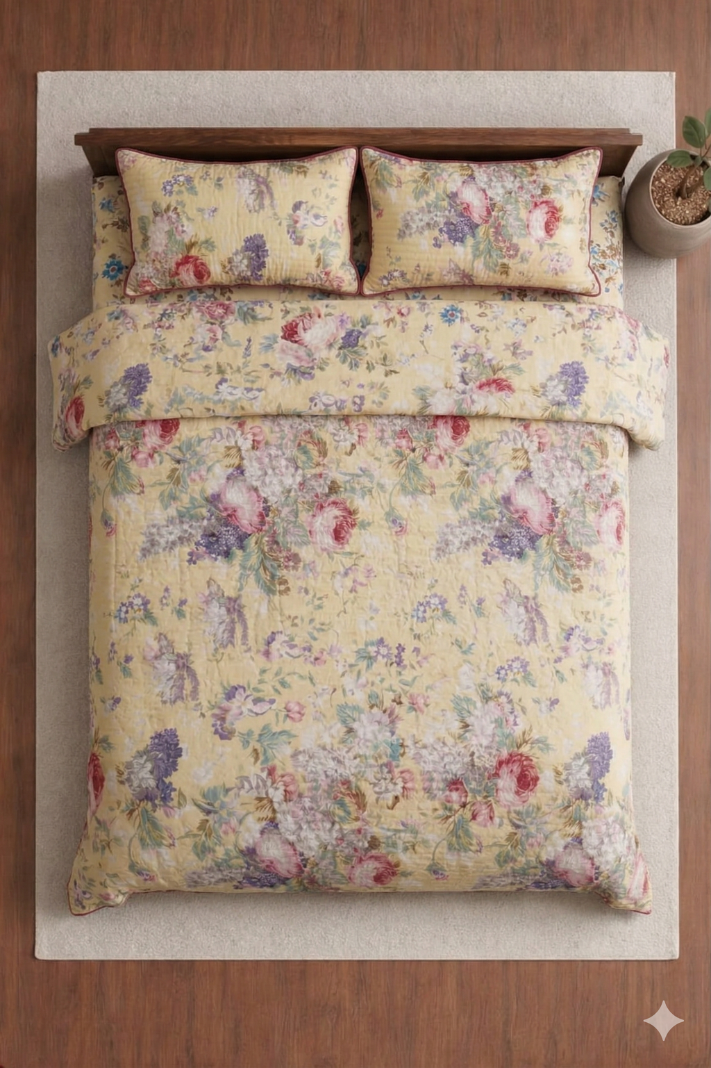 Anokhi Yellow Cotton Bedding Set