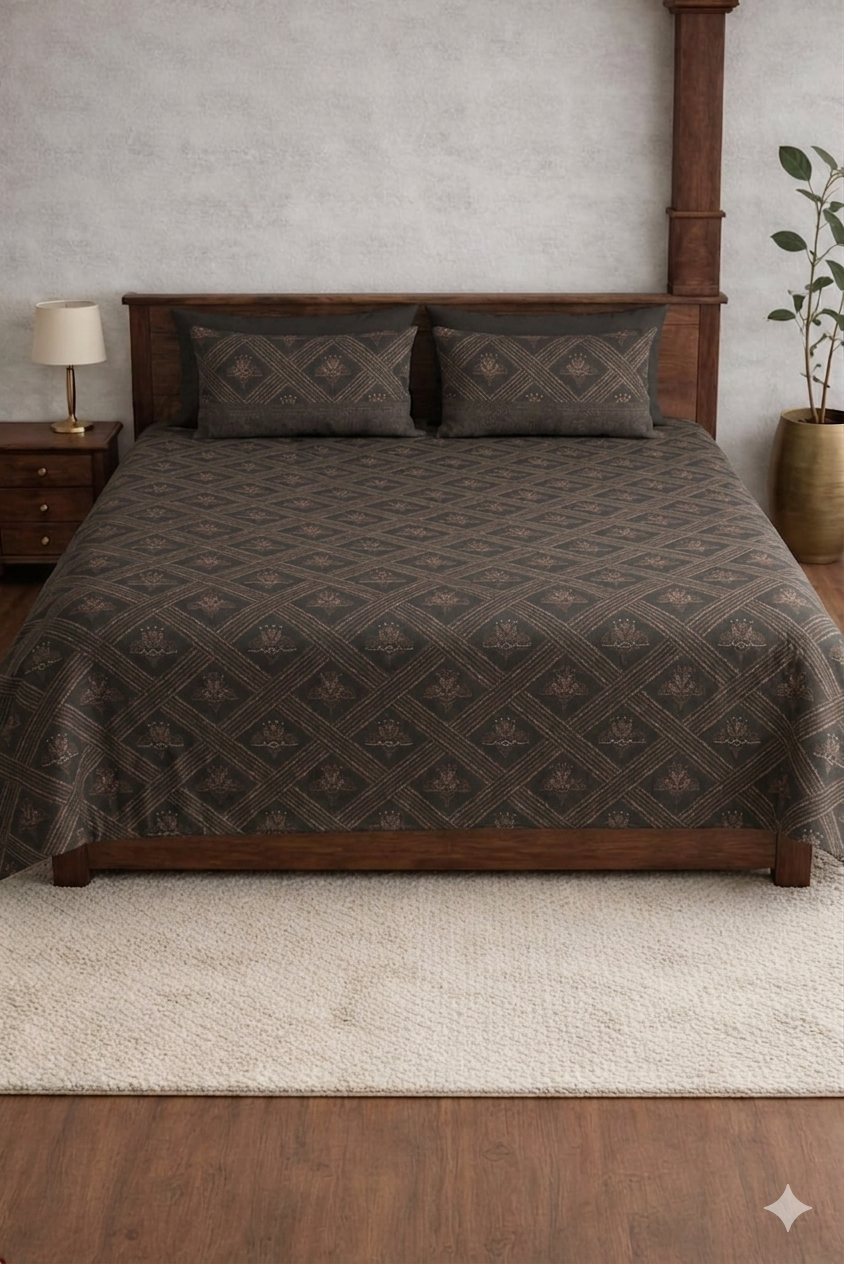 German Meenakari Designed Bedsheet set