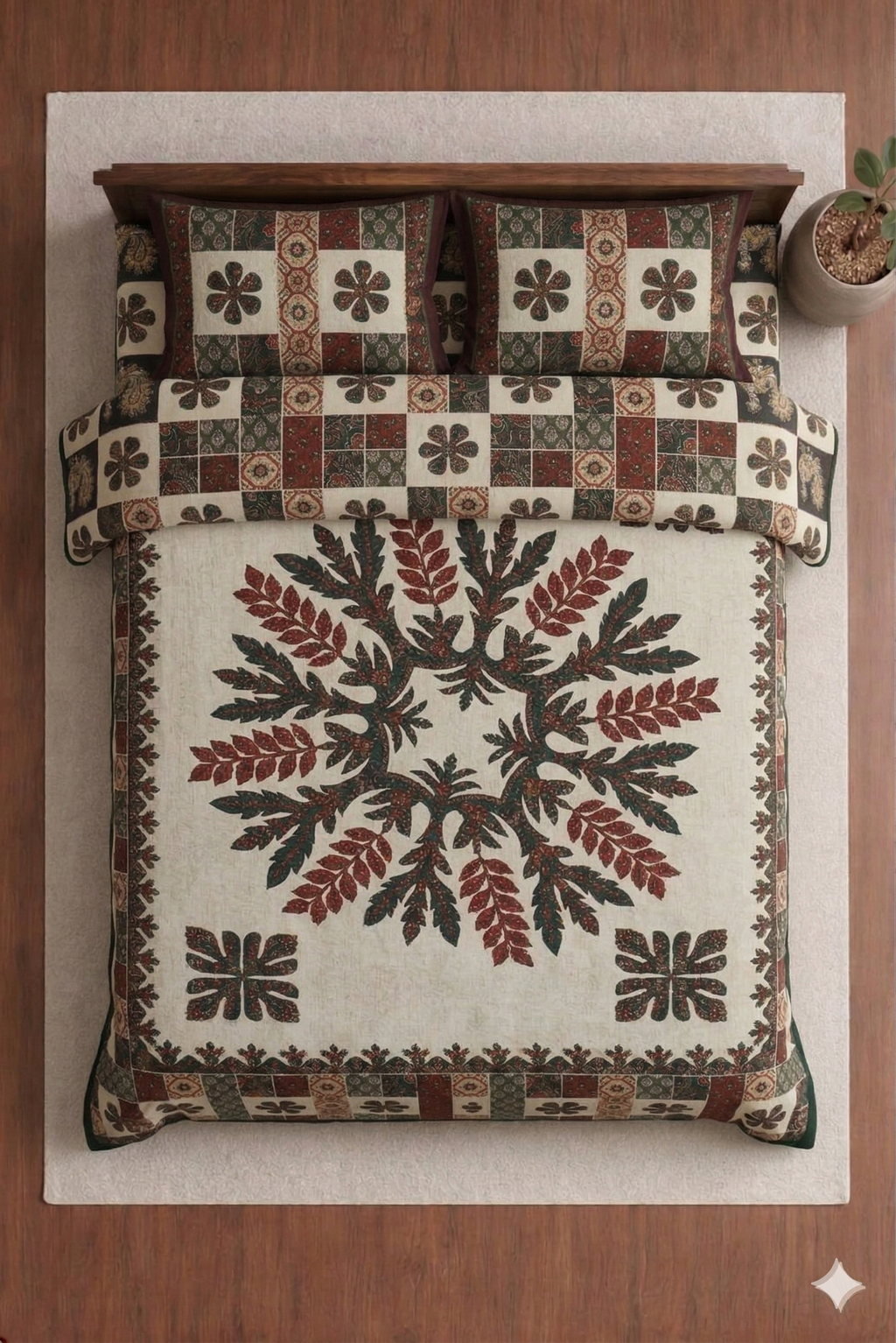 Block jaal Jaipuri Designer Bedsheet