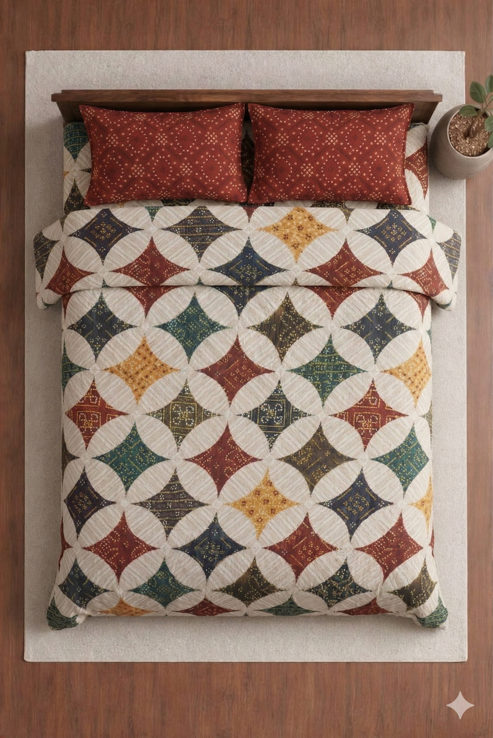 Chunari Print Barmedi Printed Bedsheet set for Traditional look