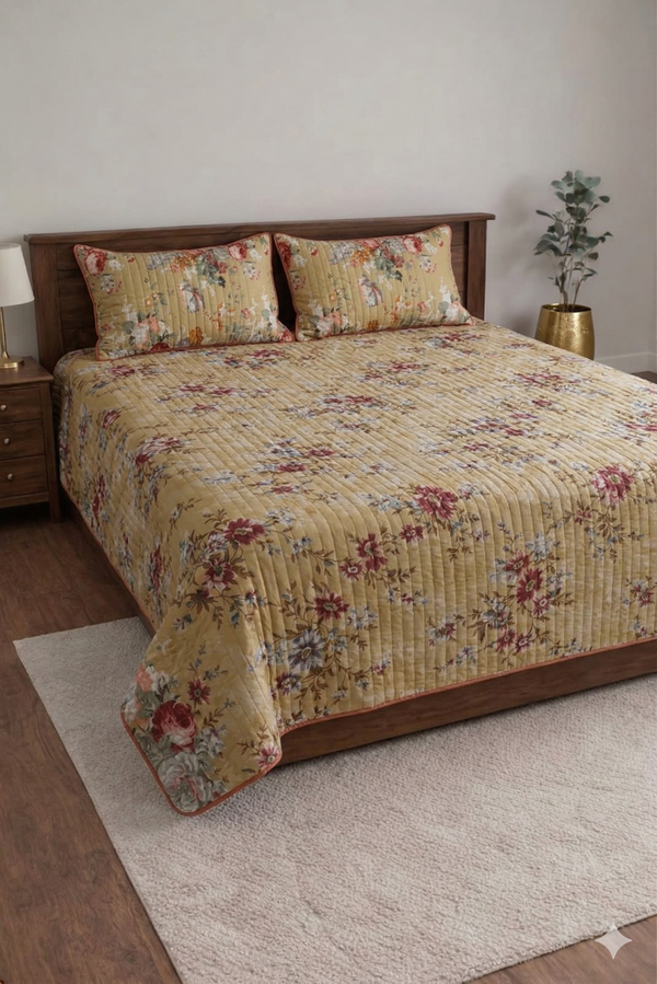 Premium Gold Cotton King Size Bedding