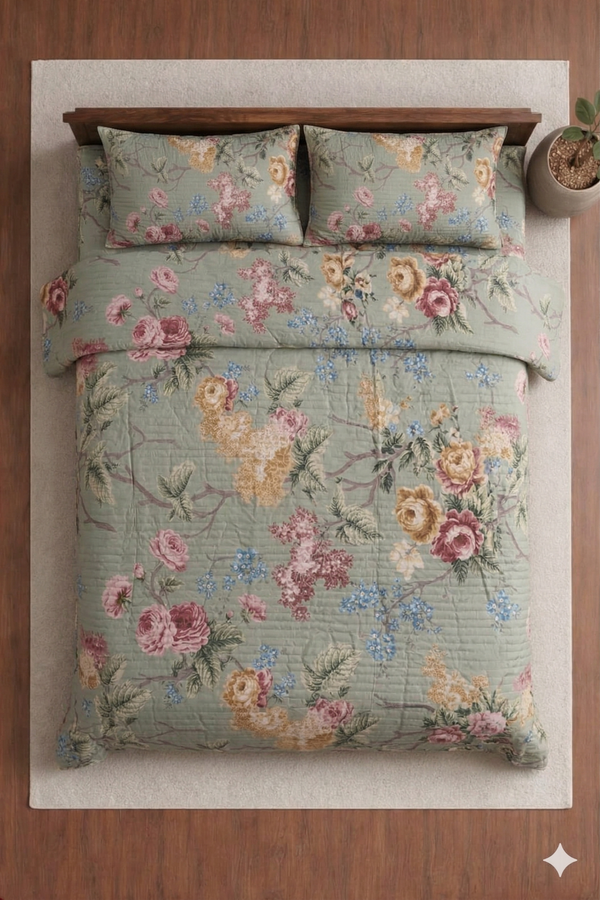 Premium Green Cotton King Size Bedding