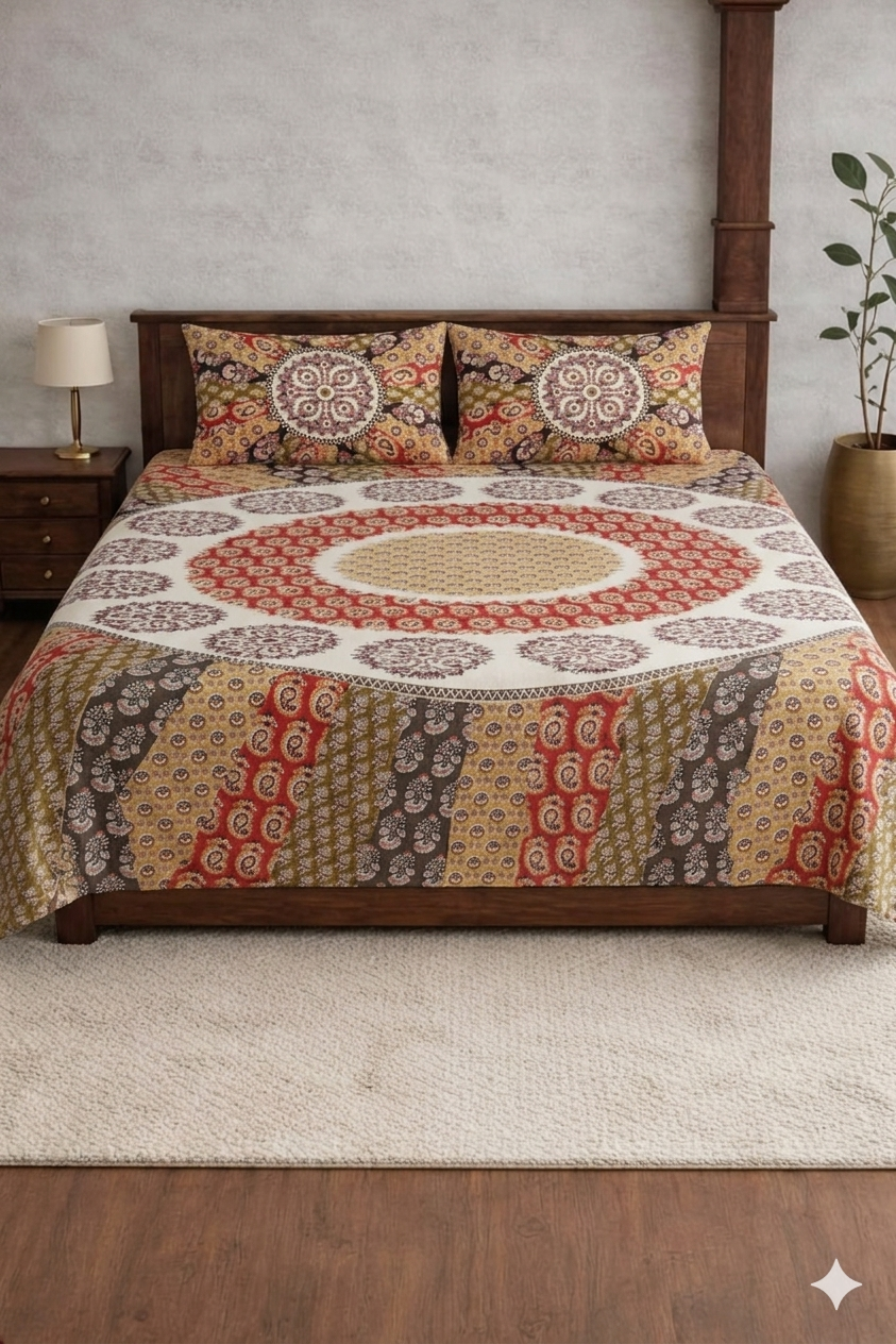Jhankar-Designer Soft printed Bedsheet