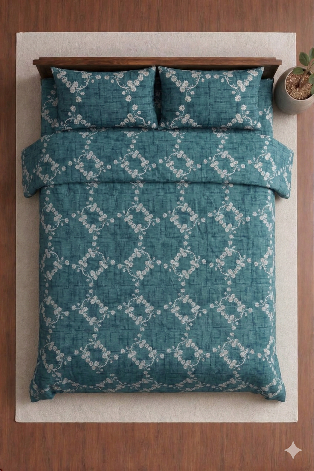 Blue Berry Premium Designer Bedsheet Set