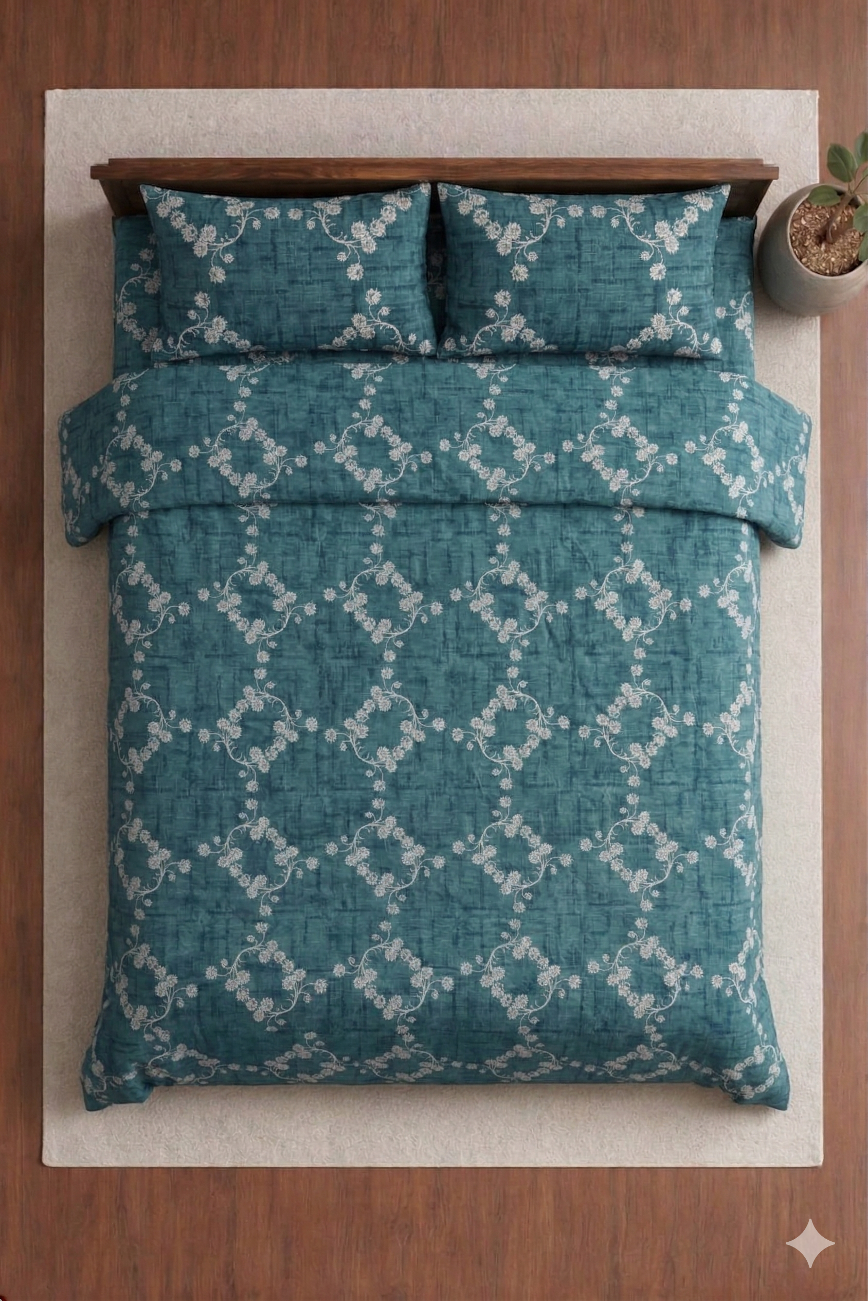 Blue Berry Premium Designer Bedsheet Set