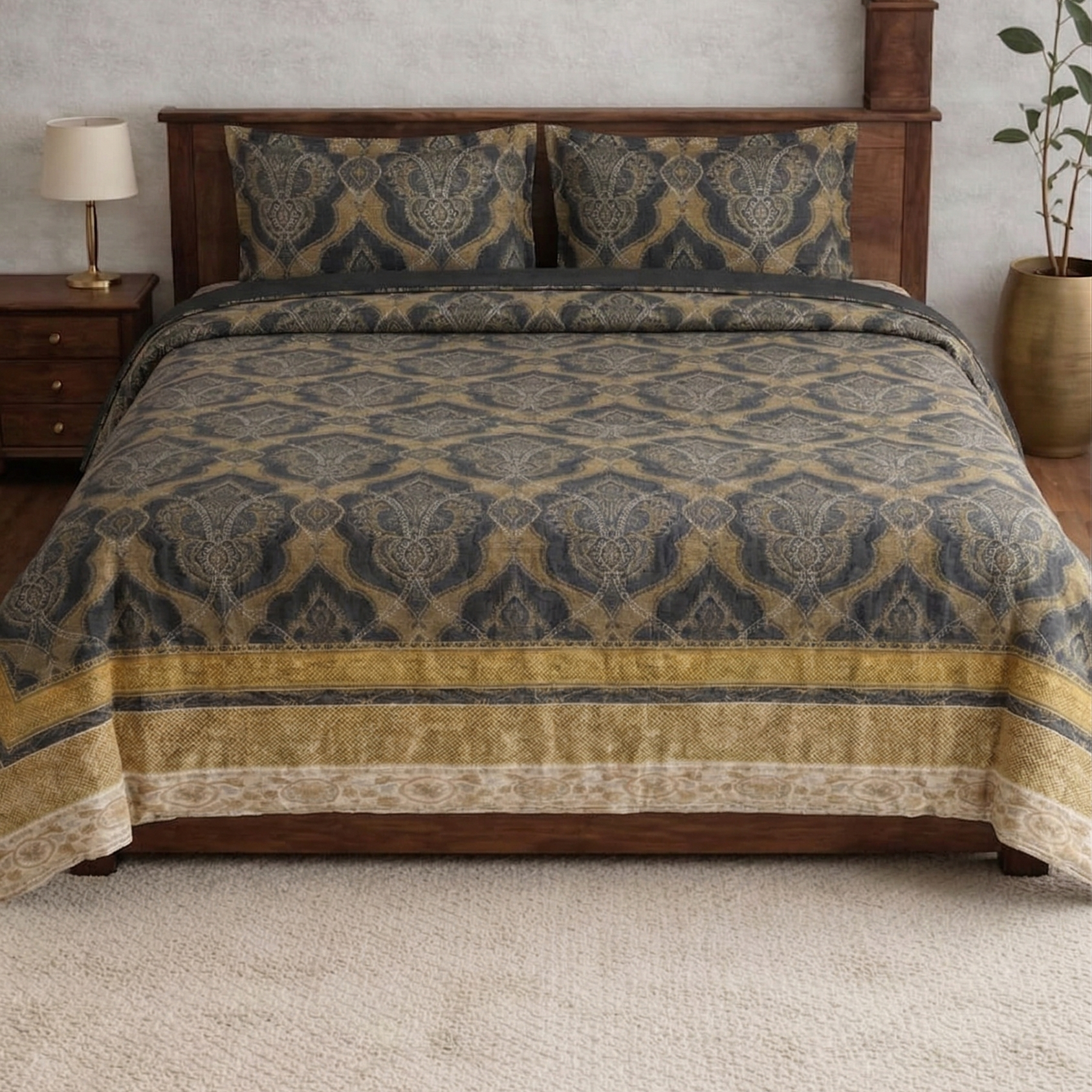 Italian Meenakari Besdsheet set