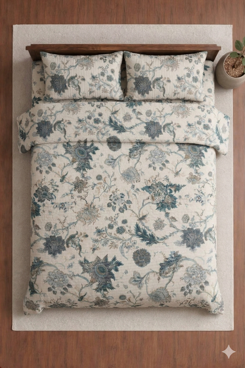 Anokhi White Cotton Bedding Set