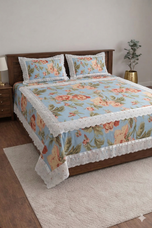 Anokhi Blue Cotton Bedding Set