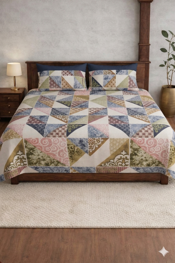 Designer Soft Printed Double Bedsheet
