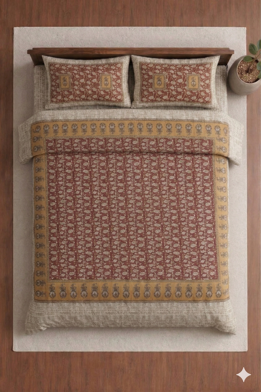 Jantar Mantar-Designer Diwan Bedsheet Set