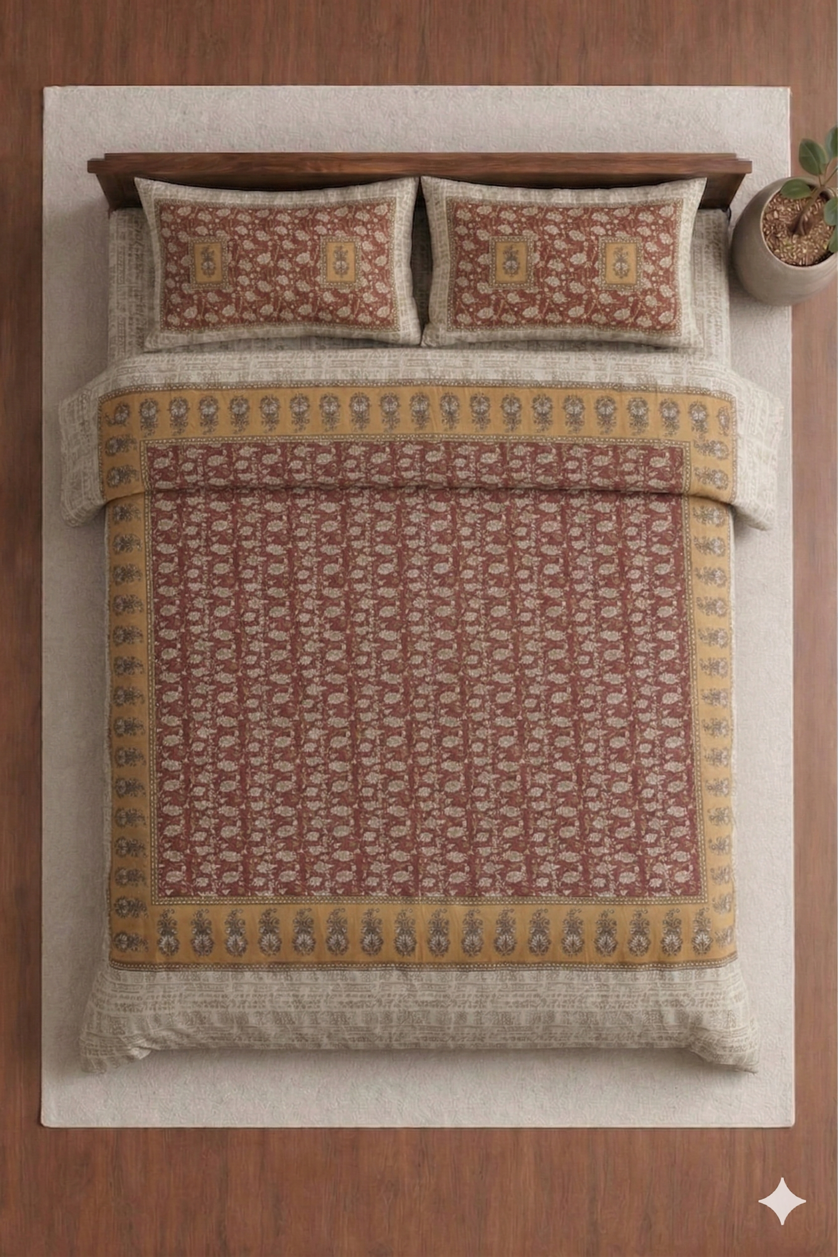 Jantar Mantar-Designer Diwan Bedsheet Set