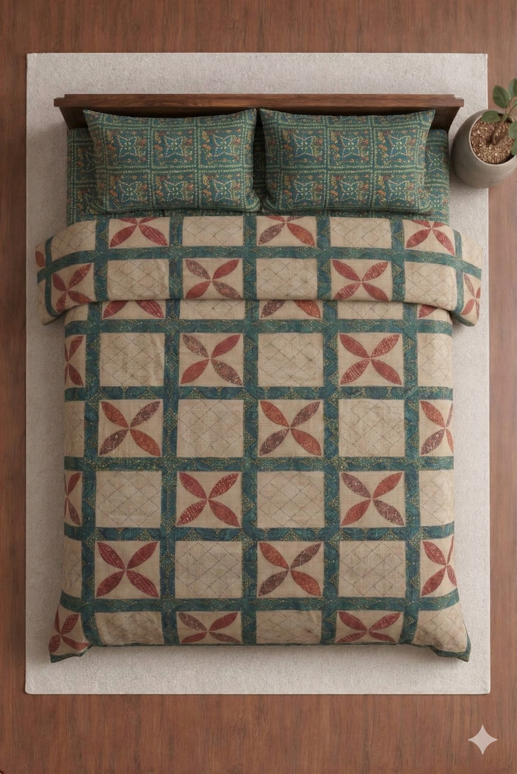 Chunari Print Barmedi Printed Bedsheet set for Traditional look