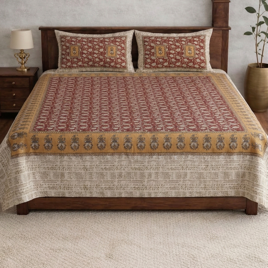 Jantar Mantar-Designer Diwan Bedsheet Set