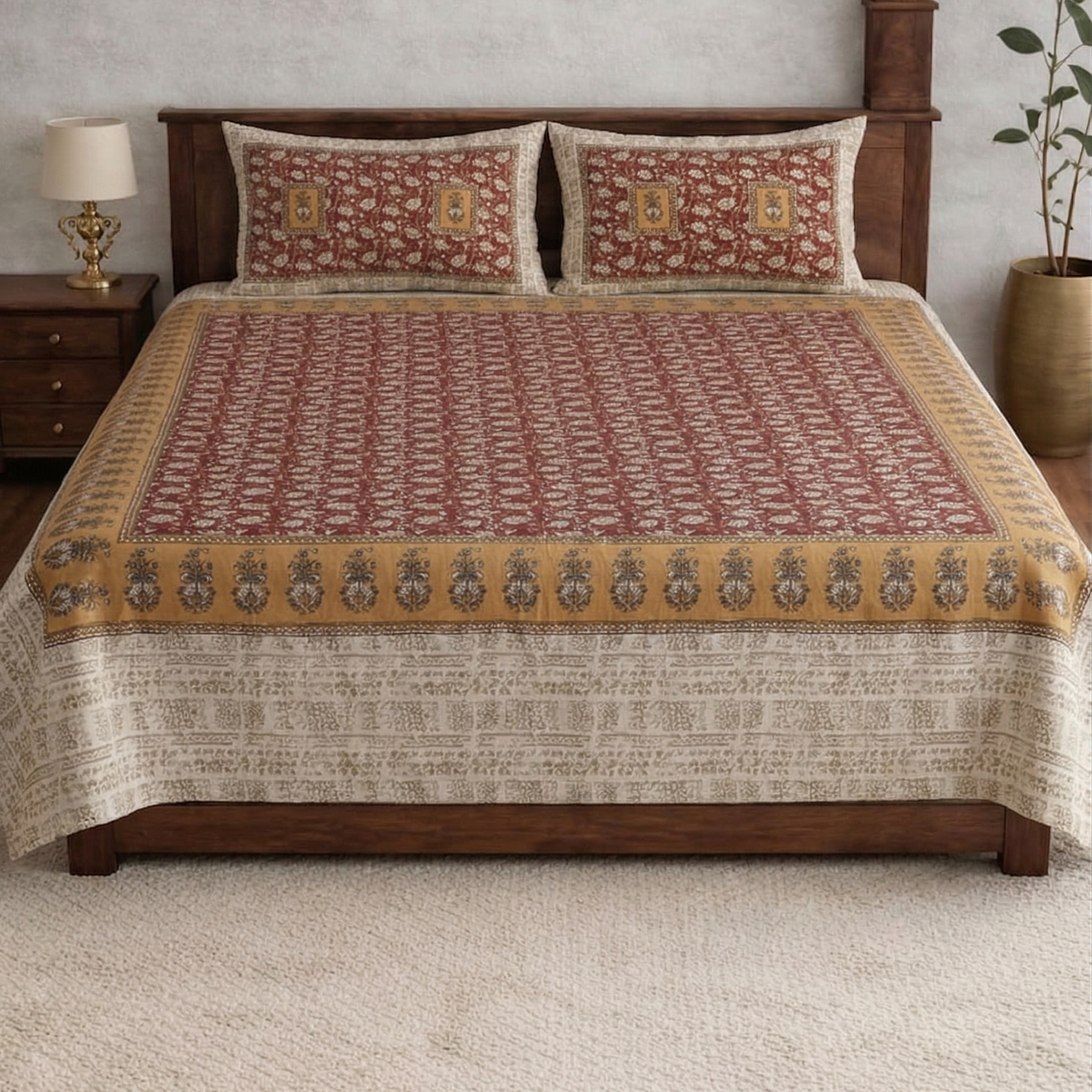Jantar Mantar-Designer Diwan Bedsheet Set