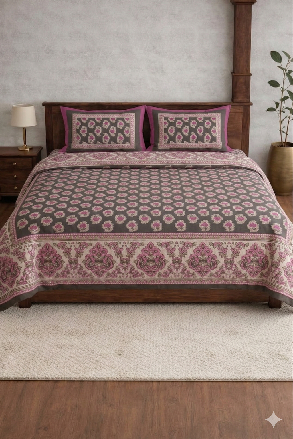 Tulip Rose Designed premium Bedsheet Set