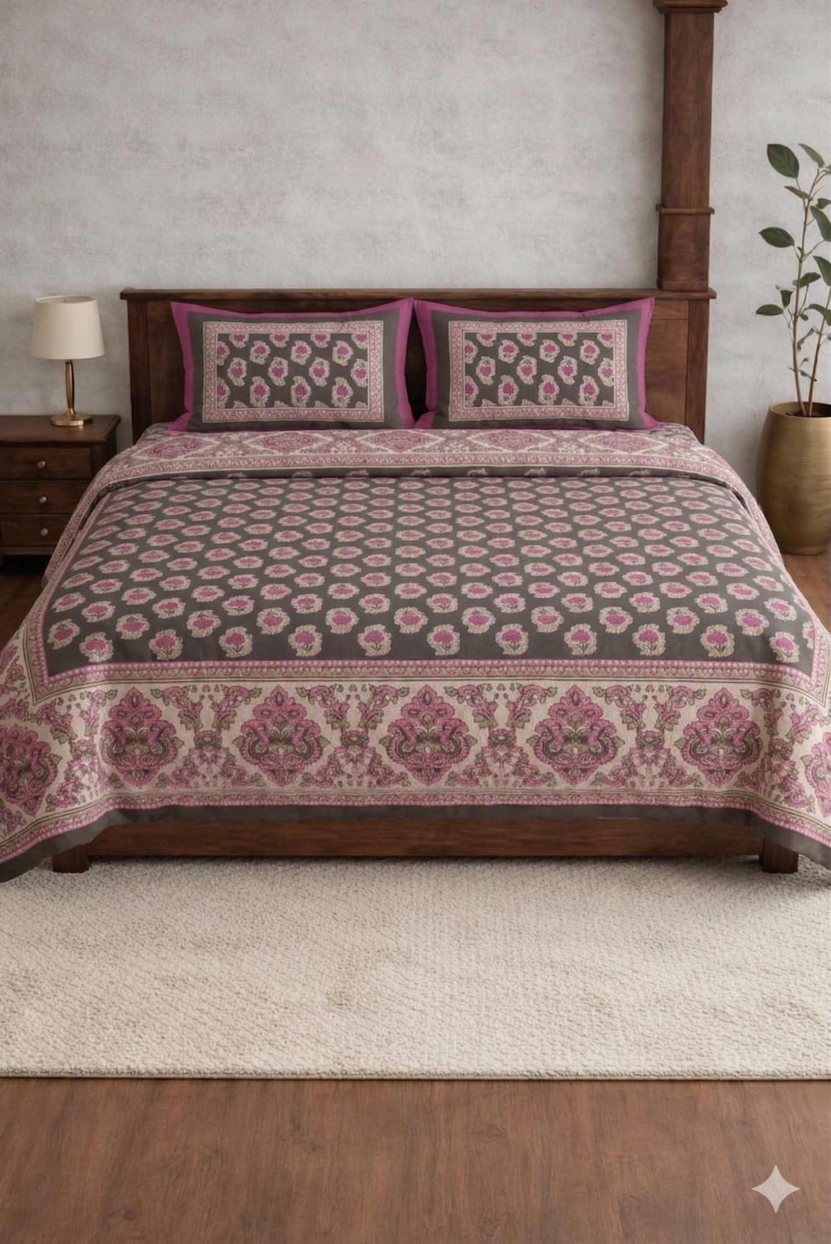 Tulip Rose Designed premium Bedsheet Set