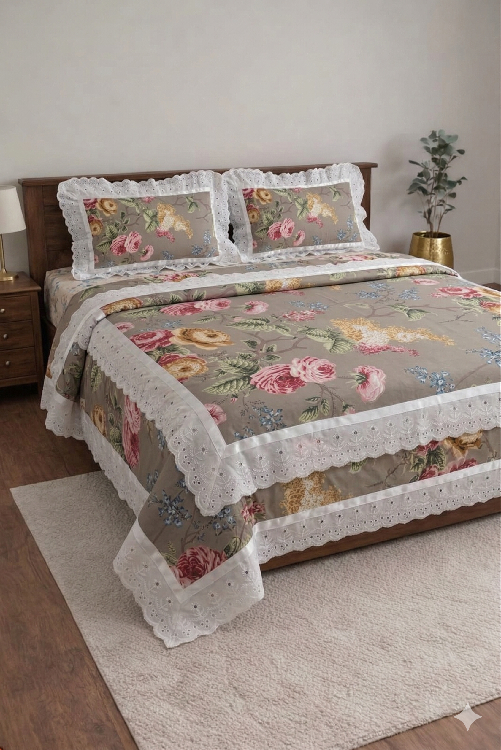 Anokhi Grey Cotton Bedding Set