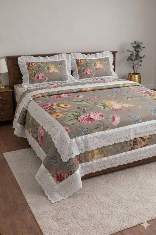 Anokhi Grey Cotton Bedding Set
