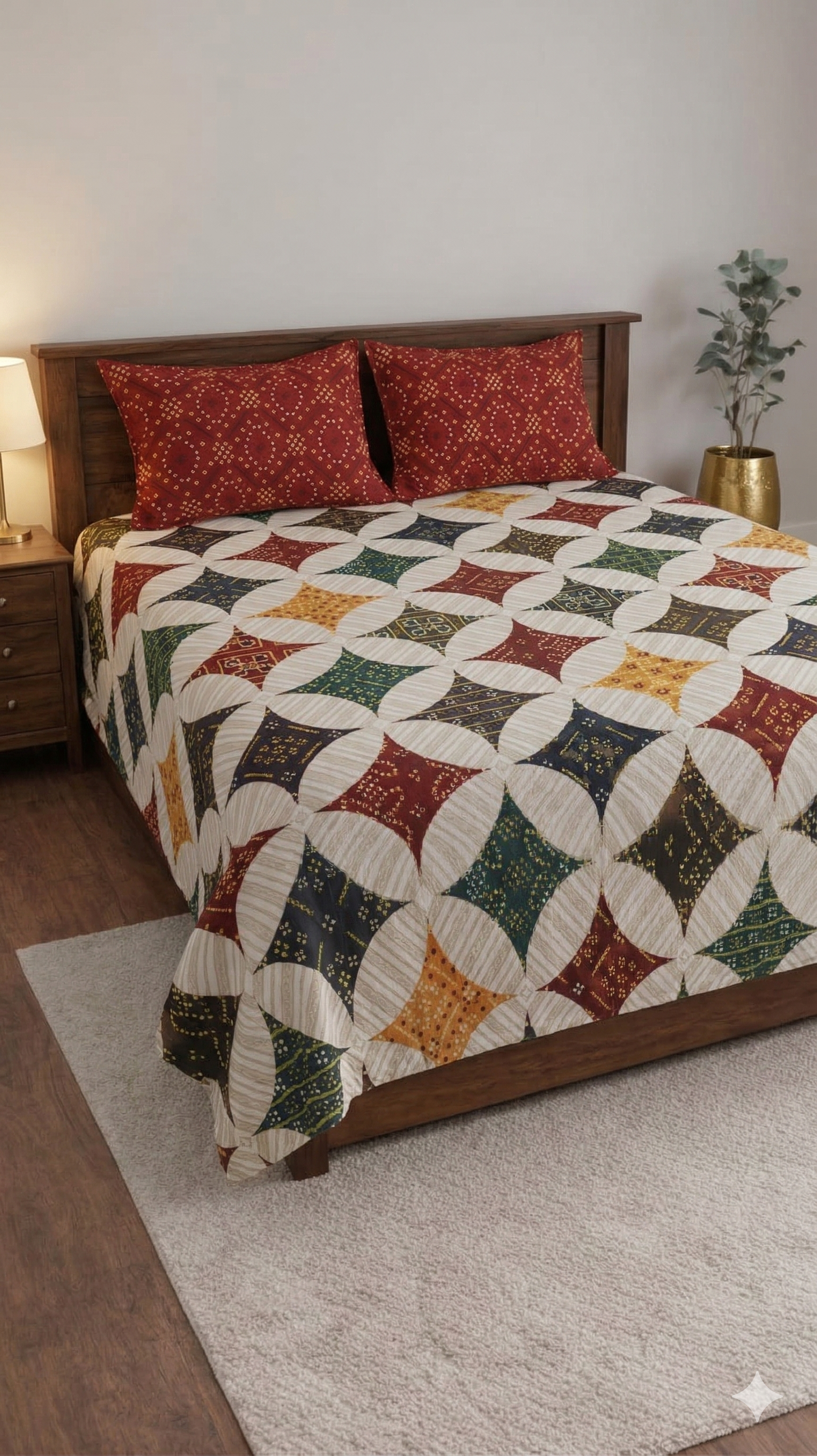 Chunari Print Barmedi Printed Bedsheet set for Traditional look
