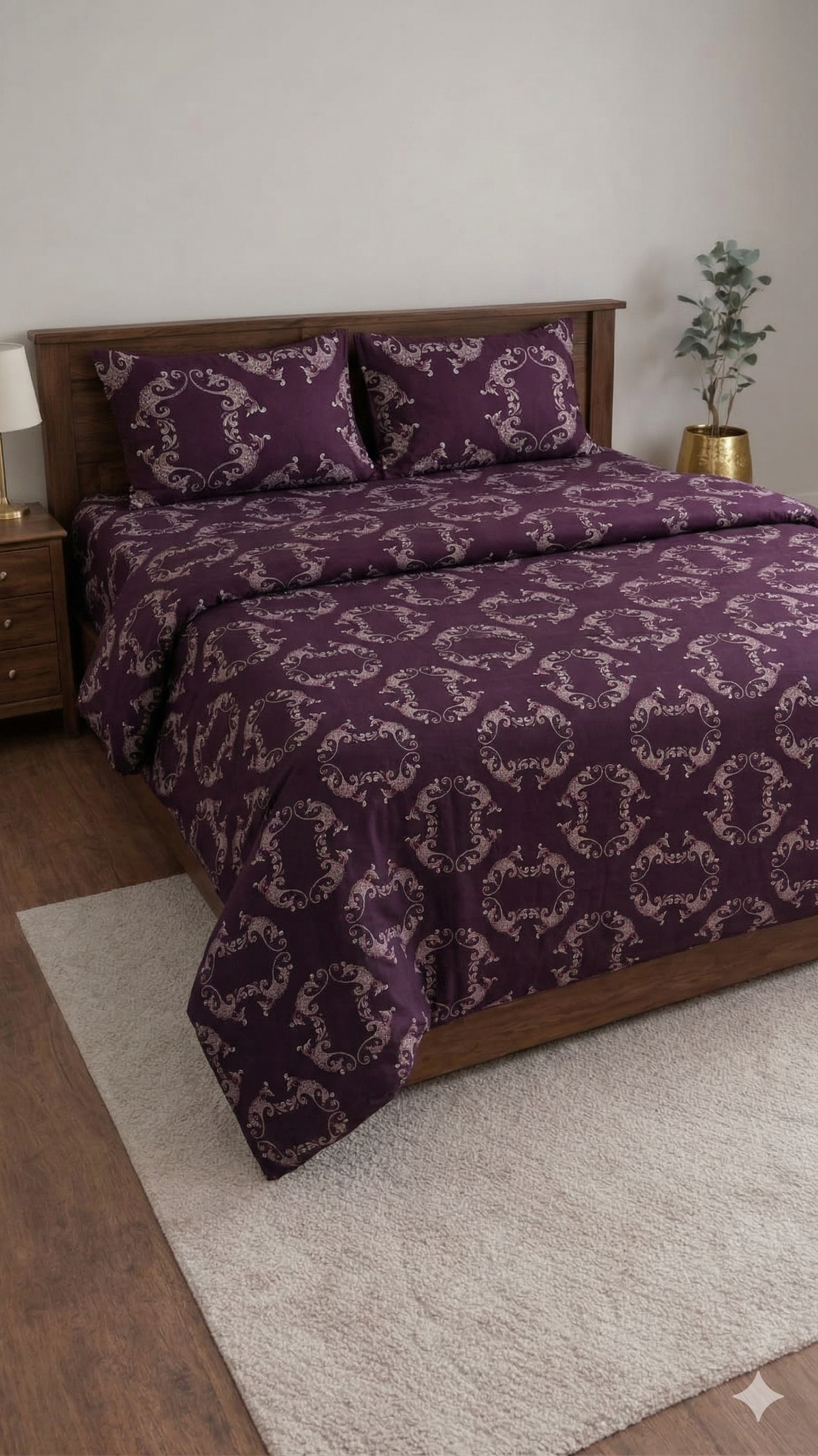 Blue Berry Premium Designer Bedsheet Set