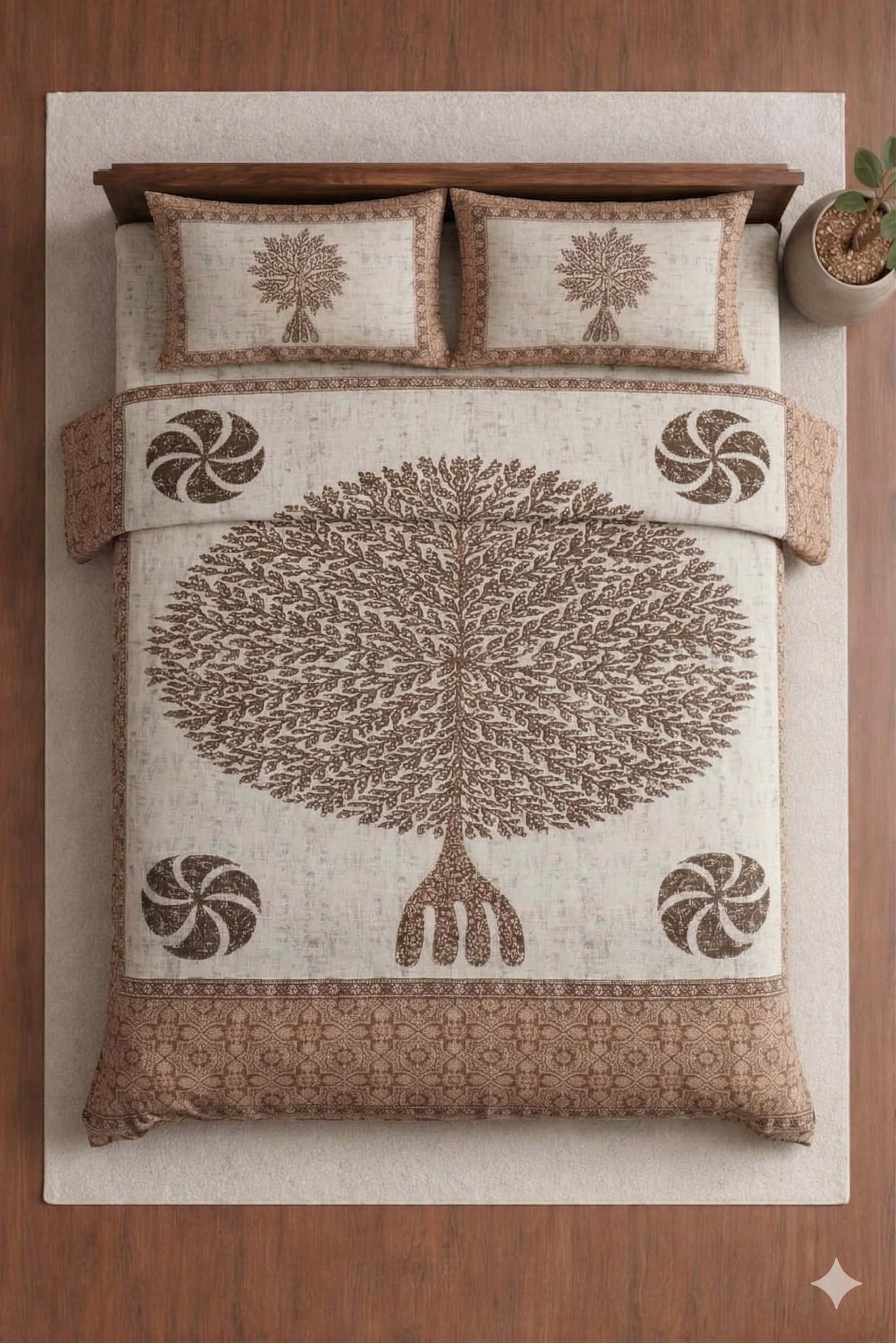 Jantar Mantar-Designer Diwan Bedsheet Set