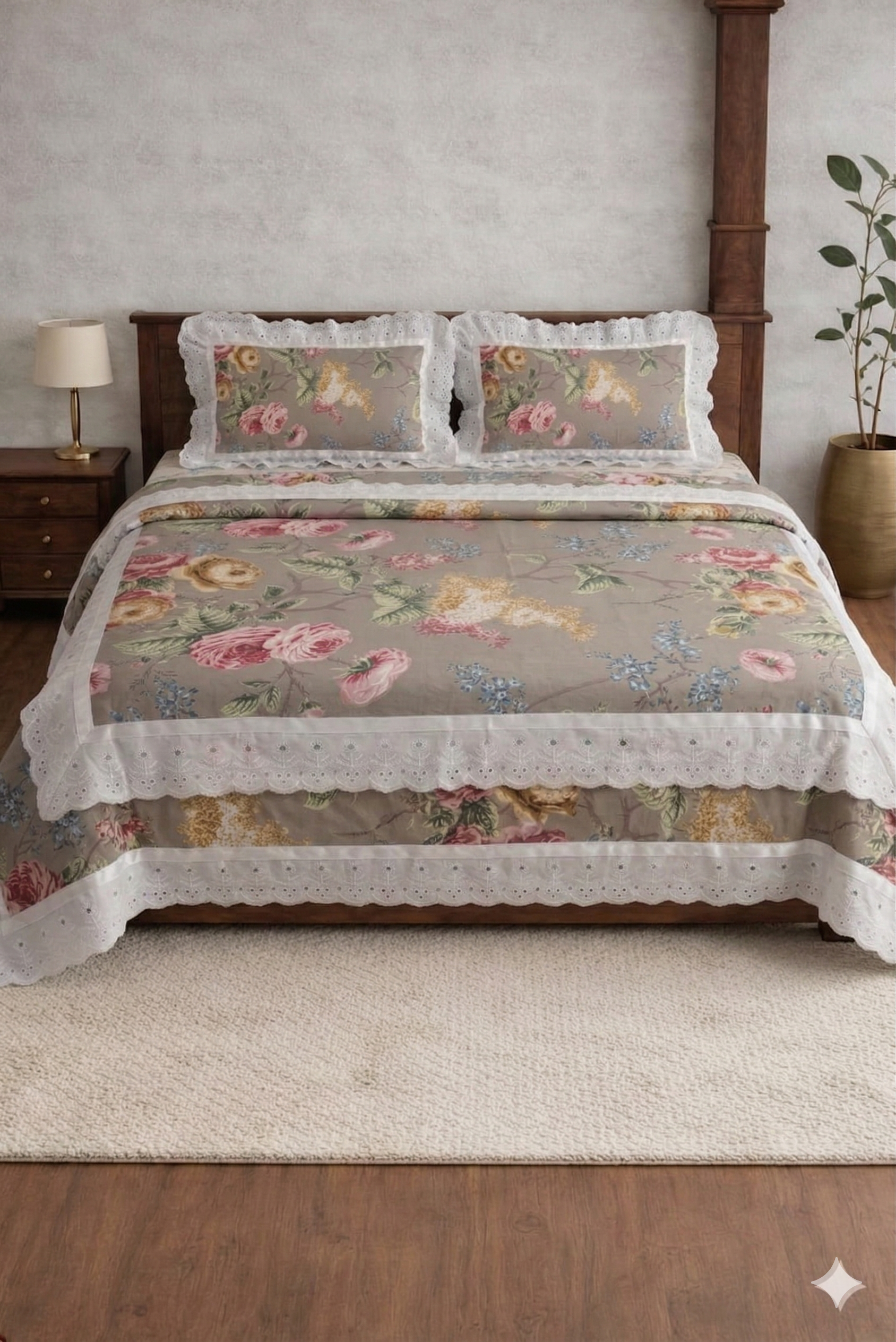 Anokhi Grey Cotton Bedding Set