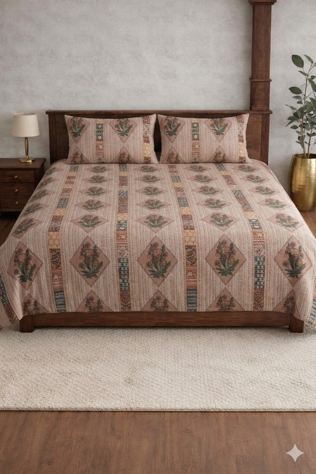 Crown Designer Bedsheet Set for daily Elegant vibes