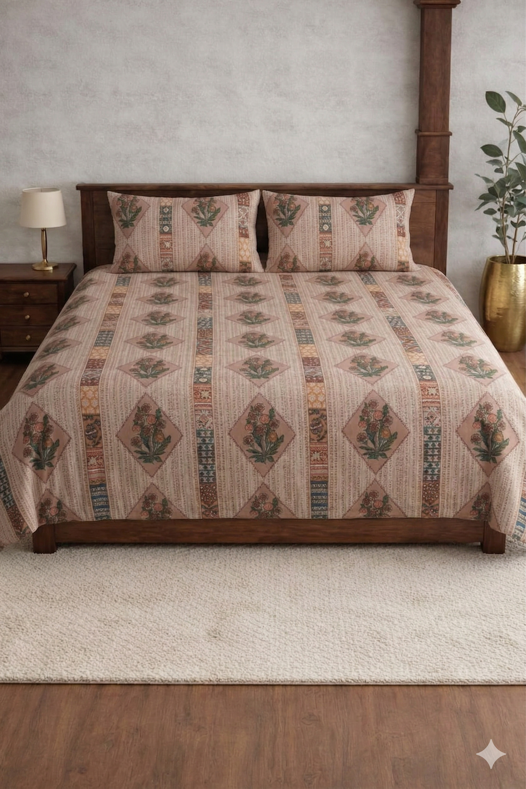 Crown Designer Bedsheet Set for daily Elegant vibes