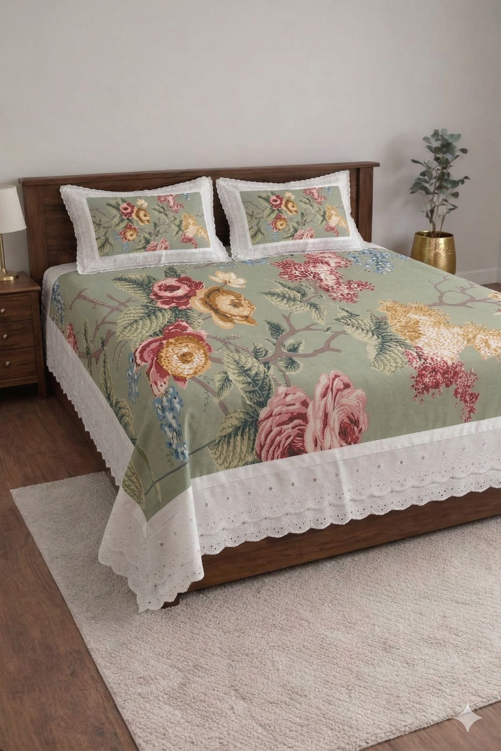 Anokhi Green Cotton Bedding Set