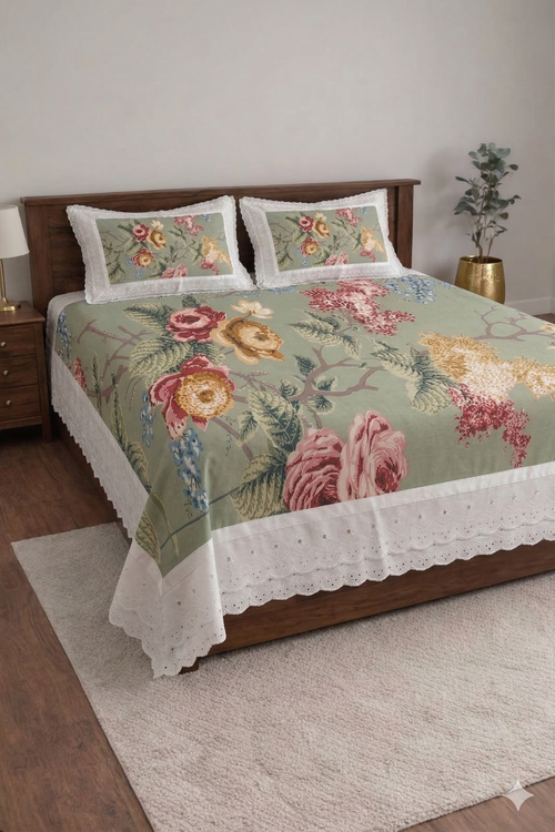 Anokhi Green Cotton Bedding Set