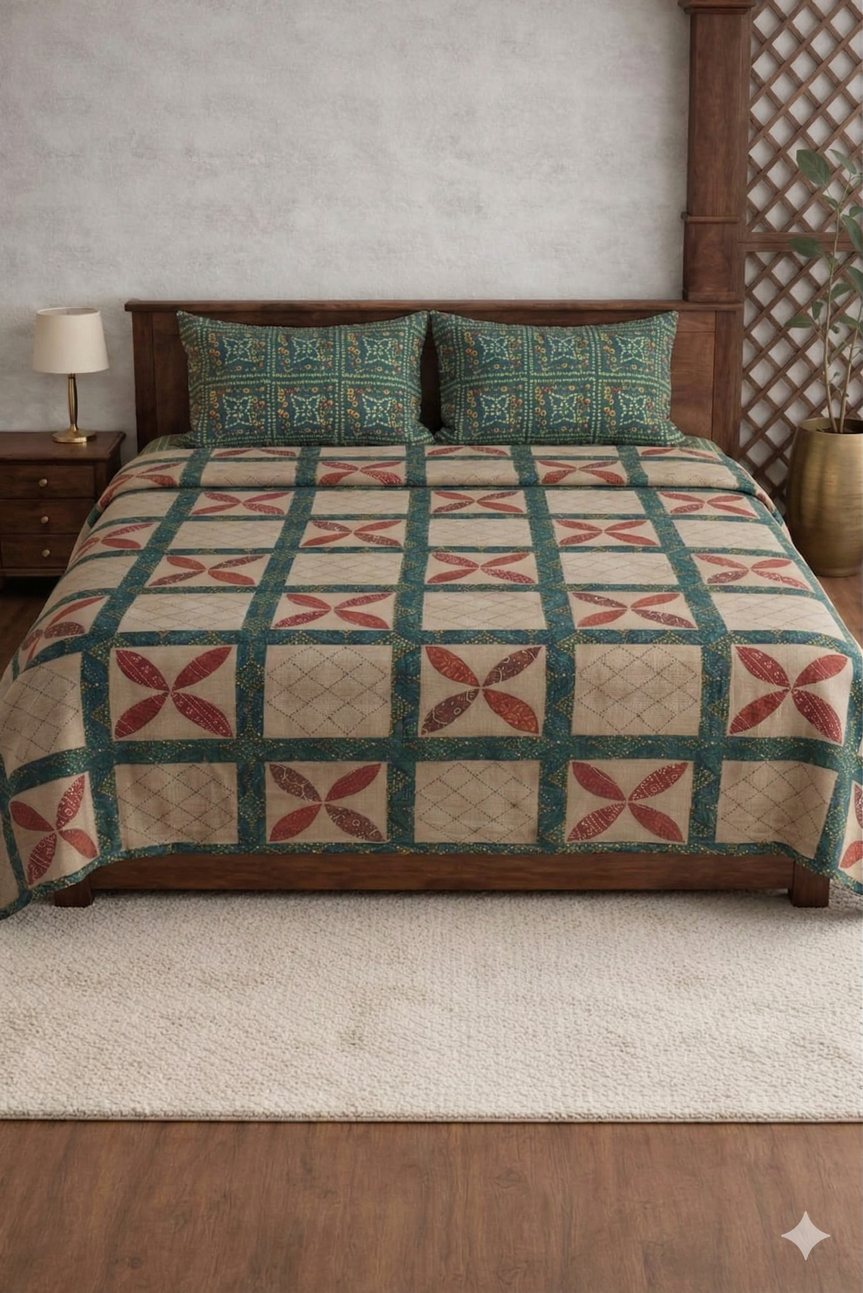 Chunari Print Barmedi Printed Bedsheet set for Traditional look