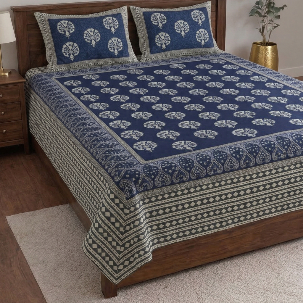 Jantar Mantar-Designer Diwan Bedsheet Set